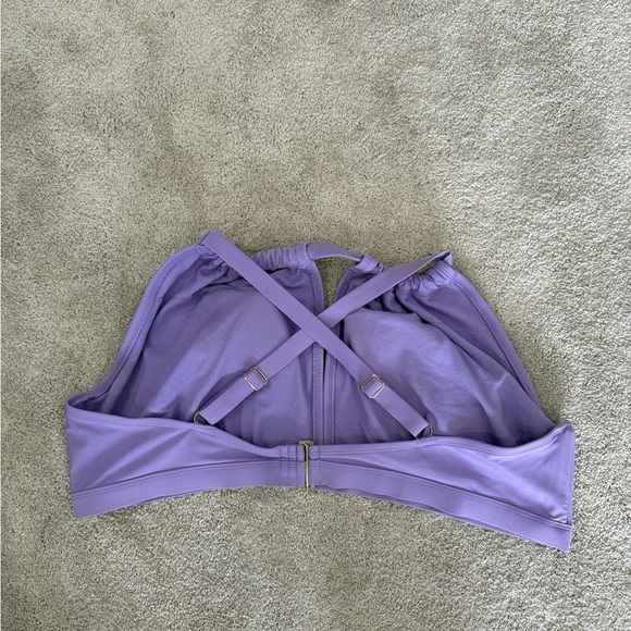 Purple Swimsuit Bikini Top Crisscross Back 3X - Picture 4 of 6